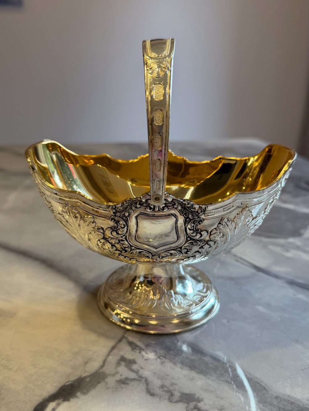 Vintage Italian Silver & Gold Ornate Bowl with Handle – Bloor Italian Gift Ltd.